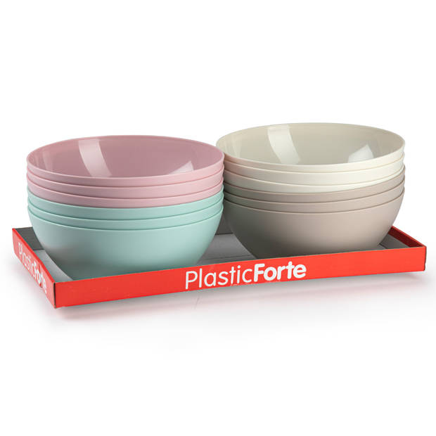 Plasticforte Serveerschaal/saladeschaal - D23 x H10 cm - kunststof - mintgroen - Serveerschalen