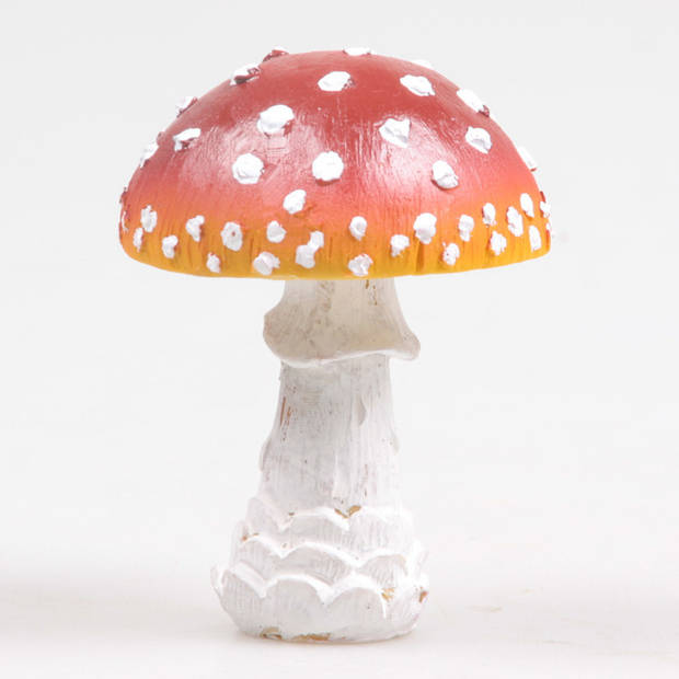 Decoratie paddenstoelen setje met 2x vliegenzwam paddenstoelen - herfst thema - Tuinbeelden