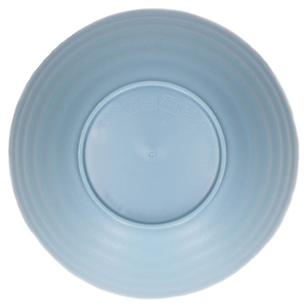 Plasticforte Kommetjes/schaaltjes - dessert/ontbijt - kunststof - D15 x 8 cm - ijsblauw - Kommetjes