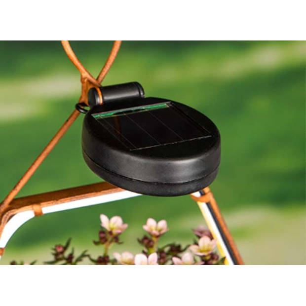 Hi Hangende bloempot met led verlichting - Solar hangende lamp - Metaal