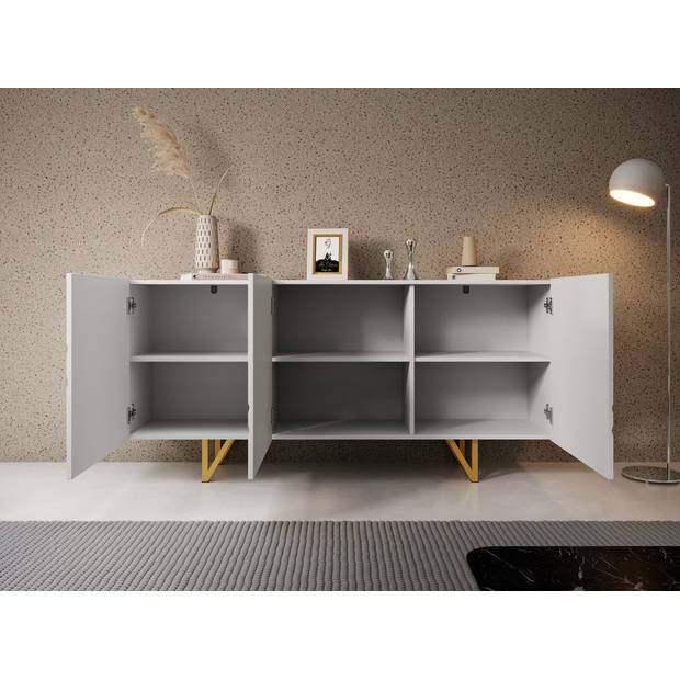 Meubella Dressoir Raymond - Wit - 160 cm