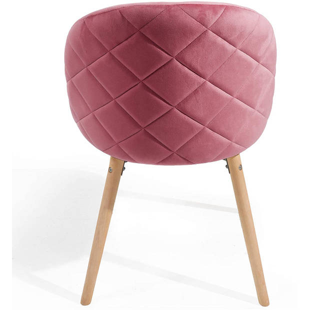 MIADOMODO Eetkamerstoelen, set van 2 stuks, roze