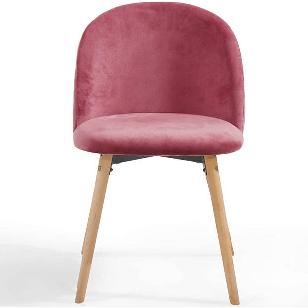 MIADOMODO Eetkamerstoelen, set van 2 stuks, roze