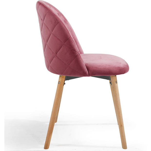 MIADOMODO Eetkamerstoelen, set van 2 stuks, roze