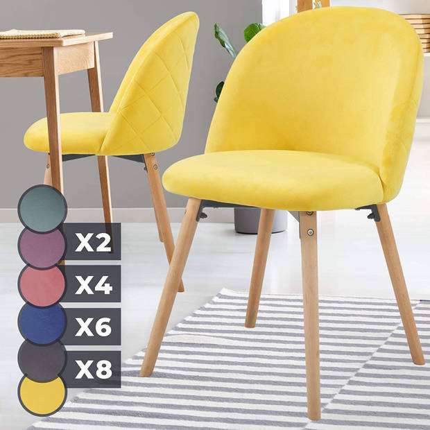 MIADOMODO Eetkamerstoelen, set van 2 stuks, geel