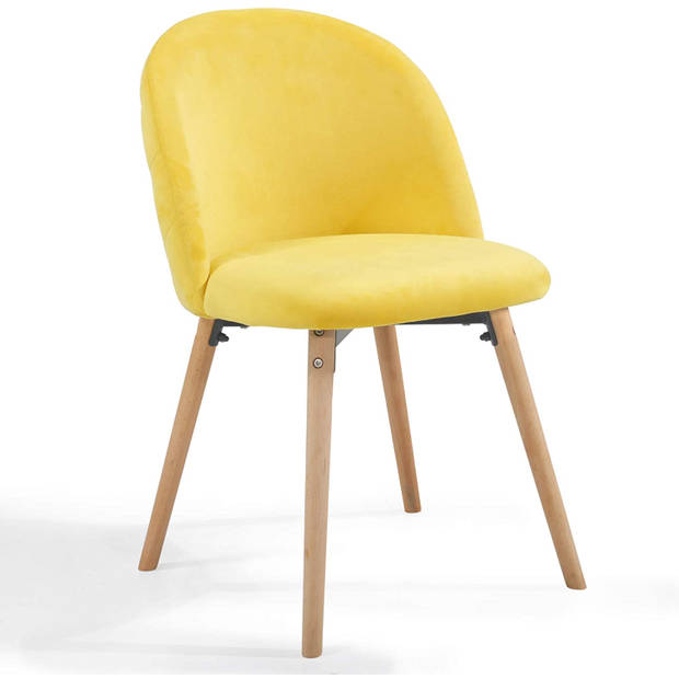 MIADOMODO Eetkamerstoelen, set van 2 stuks, geel