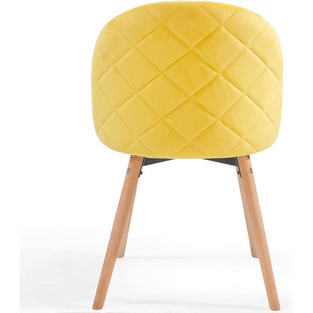 MIADOMODO Eetkamerstoelen, set van 2 stuks, geel