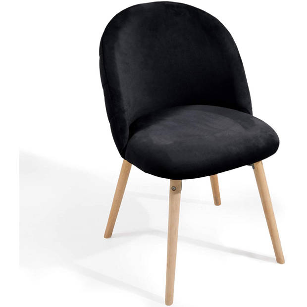 MIADOMODO Eetkamerstoelen, set van 2 stuks, zwart