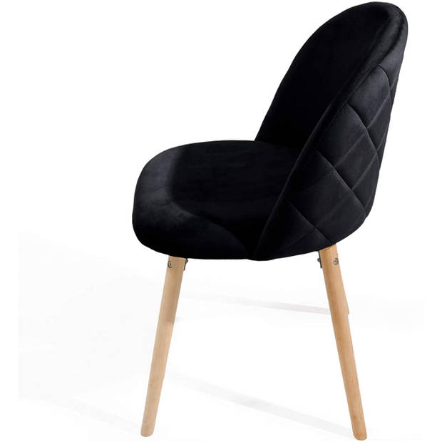 MIADOMODO Eetkamerstoelen, set van 2 stuks, zwart