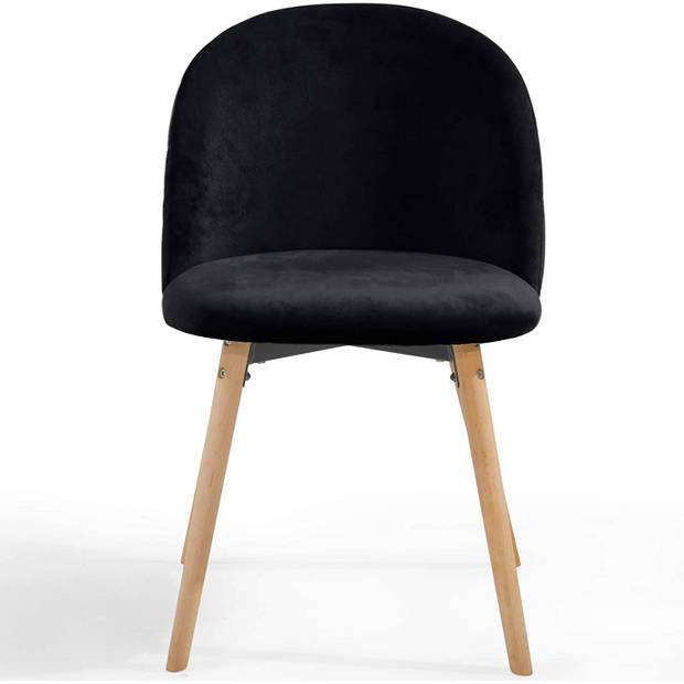 MIADOMODO Eetkamerstoelen, set van 2 stuks, zwart