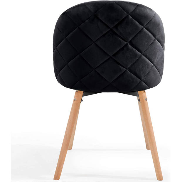 MIADOMODO Eetkamerstoelen, set van 2 stuks, zwart