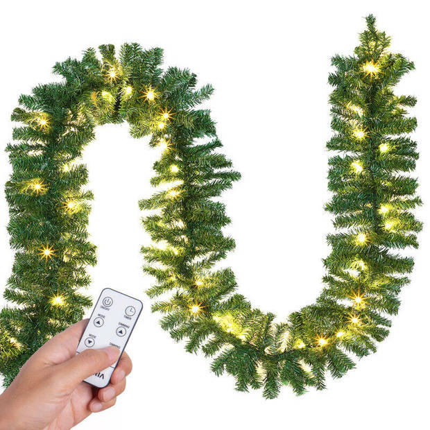 Kerstslinger, 100 LED's, 5 meter, voor binnen & buiten, met afstandsbediening Kerst 2021