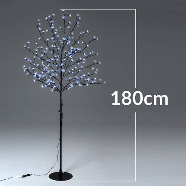 Kerstbloesem, 180 cm, 200 LED's, blauwe verlichting, kerstboom, kerstversiering, voor binnen/buitengebruik