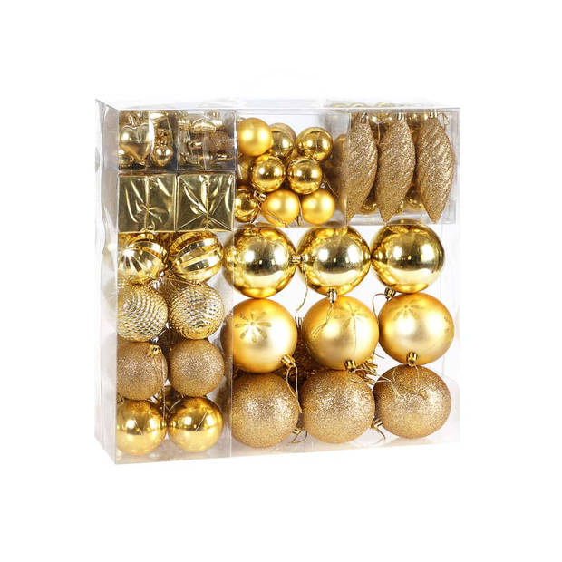 Kerstballen - Kerstboomversiering - Kerstboom decoratie - goud 103 st.