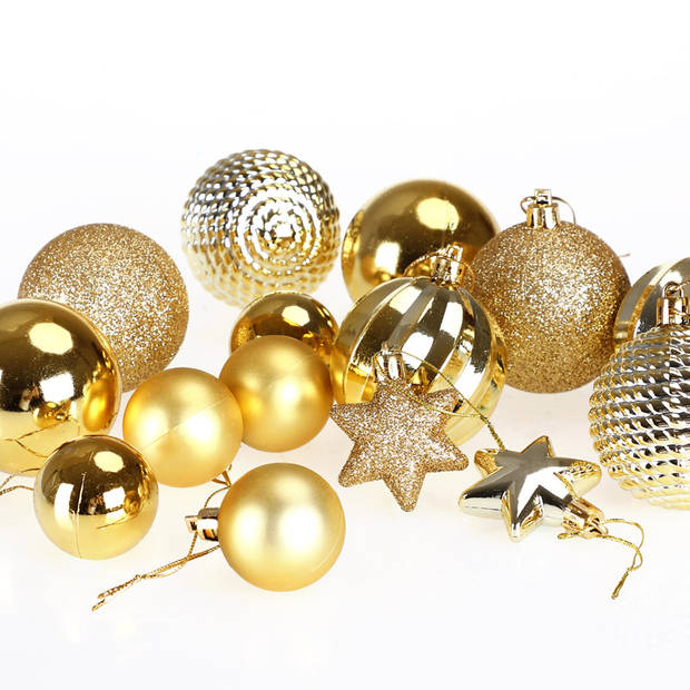 Kerstballen - Kerstboomversiering - Kerstboom decoratie - goud 103 st.