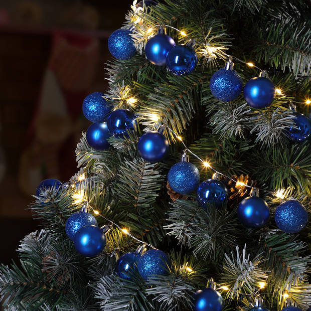 Casaria Kerstboomballenverlichting - Kerstslinger 40-LED - Blauw - 2m