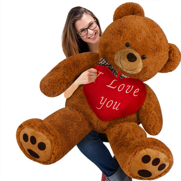 Teddybeer, bruin, 148 cm, knuffelbeer, Valentijn