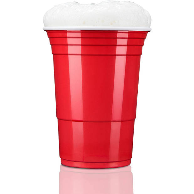TRESKO® rode partybekers 50 stuks beer pong party cups 473 ml (16 oz) bierpong bekers extra sterk