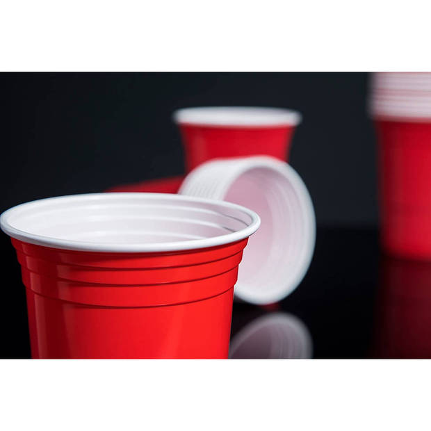 TRESKO® rode partybekers 50 stuks beer pong party cups 473 ml (16 oz) bierpong bekers extra sterk