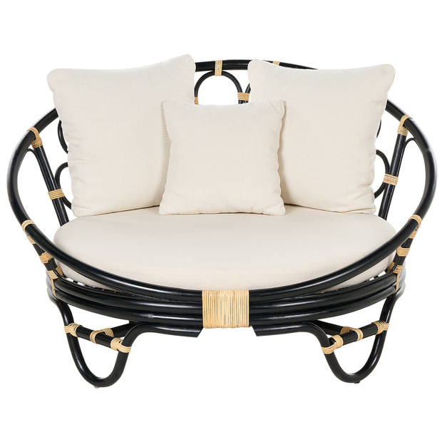 Beliani ROSSANO - Loungefauteuil-Zwart-Rotan