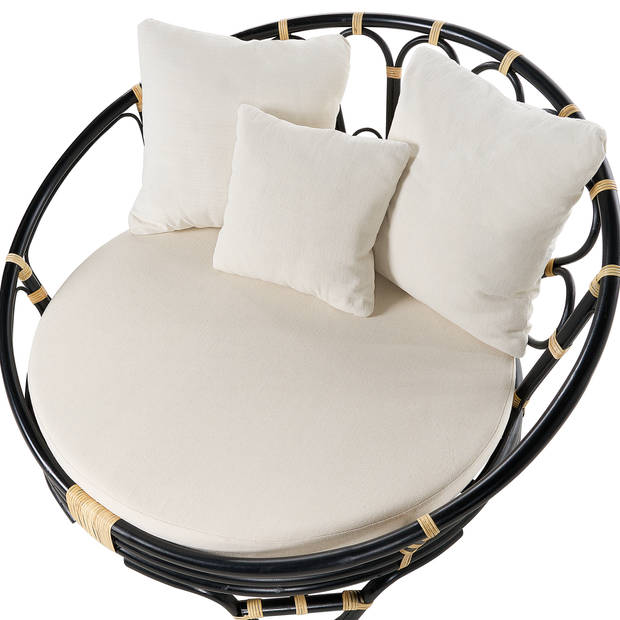 Beliani ROSSANO - Loungefauteuil-Zwart-Rotan