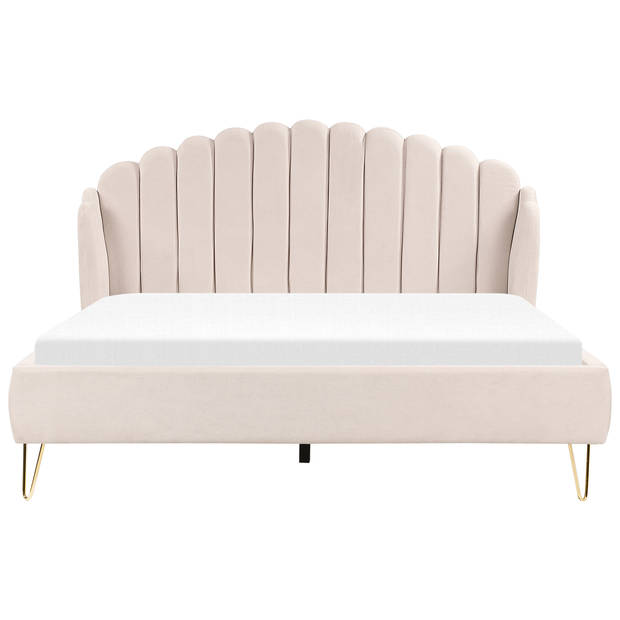 Beliani AMBILLOU - Tweepersoonsbed-Beige-Polyester