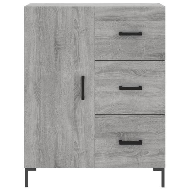 vidaXL Dressoir 69,5x34x90 cm bewerkt hout grijs sonoma eikenkleurig