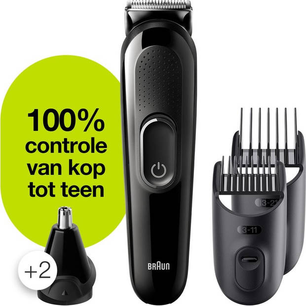 Braun 3 MGK3322 All-in-one Trimmer - Tondeuse - snoerloos - zwart