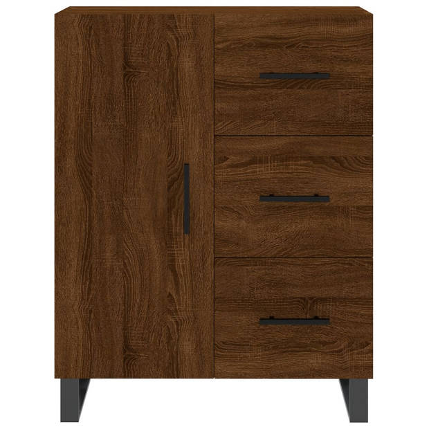 vidaXL Hoge kast 69,5x34x180 cm bewerkt hout bruin eikenkleur