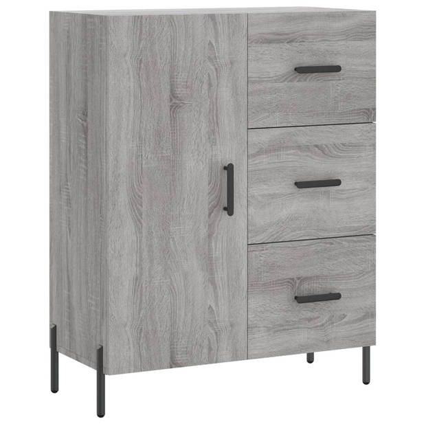 vidaXL Hoge kast 69,5x34x180 cm bewerkt hout grijs sonoma eikenkleurig