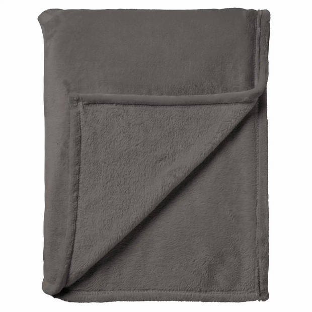 Dutch Decor - MARLEY - Plaid 150x200 cm - zachte fleece deken - extra dik - Driftwood - taupe