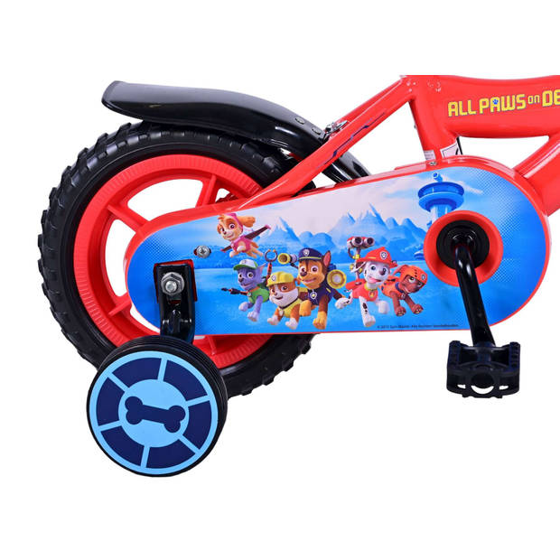 Paw Patrol Kinderfiets - Jongens - 10 inch - Rood/Blauw - Doortrapper