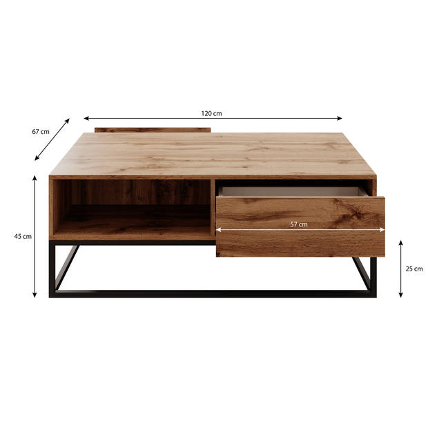 Meubella Salontafel Delta - Eiken - 120 cm