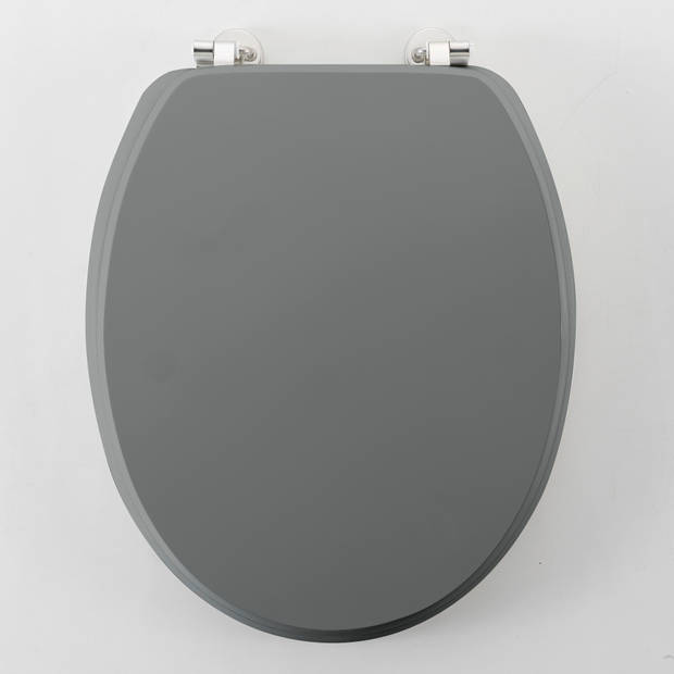 Wicotex - Toiletbril - WC bril MDF - Hout mat Grijs - Inclusief metallic scharnieren.