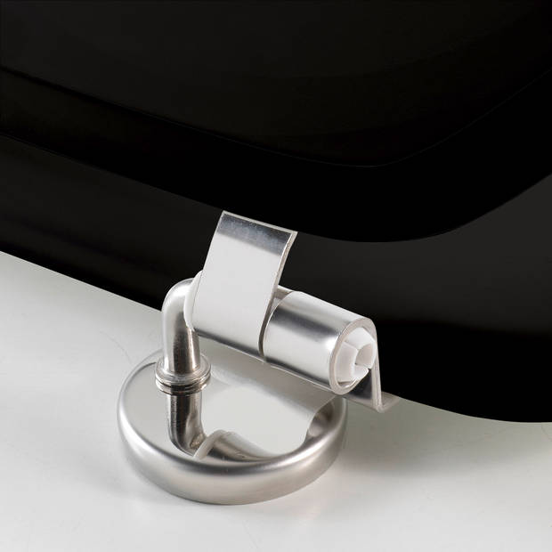 Wicotex - Toiletbril - WC bril MDF - Hout mat Zwart - Inclusief metallic scharnieren.