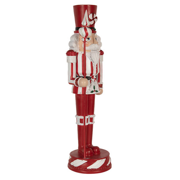 Clayre & Eef Kerstdecoratie Beeld Notenkraker 61 cm Rood Polyresin Kerstfiguren Rood Kerstfiguren