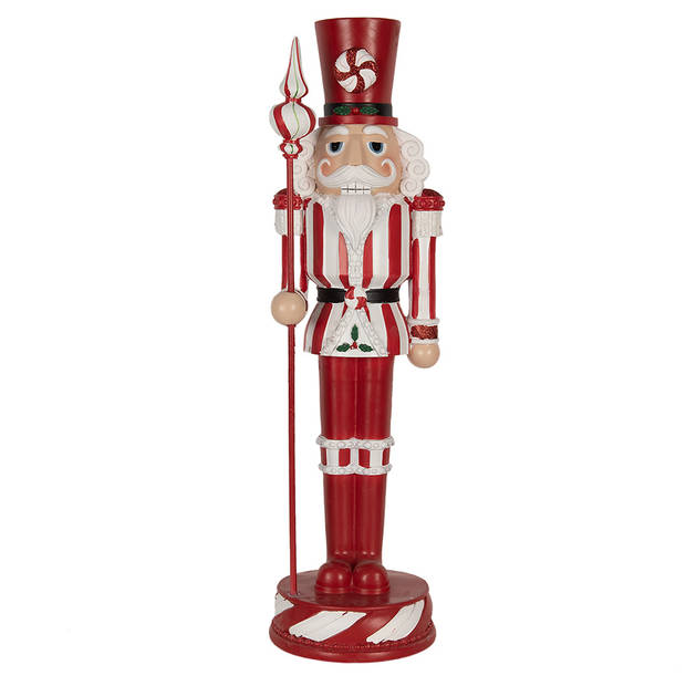 Clayre & Eef Kerstdecoratie Beeld Notenkraker 61 cm Rood Polyresin Kerstfiguren Rood Kerstfiguren