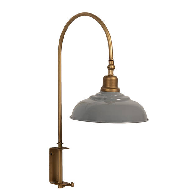 Clayre & Eef Wandlamp 33x21x48 cm Grijs Goudkleurig Ijzer Muurlamp Grijs Muurlamp