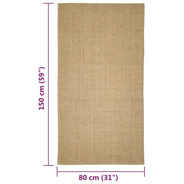 The Living Store Sisalkleed - 80 x 150 cm - Duurzaam materiaal - Veelzijdig - Anti-slip - Eenvoudig onderhoud -