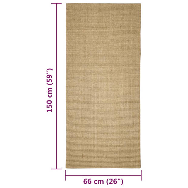 The Living Store Sisal Krabmat - 66 x 150 cm - Duurzaam - Veelzijdig - Anti-slip