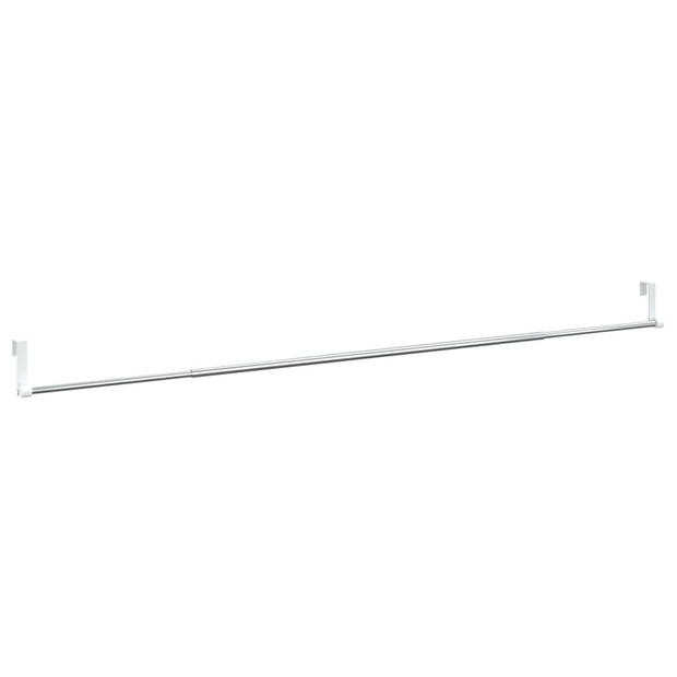 vidaXL Gordijnrails 2 st 90-135 cm aluminium wit en zilverkleurig