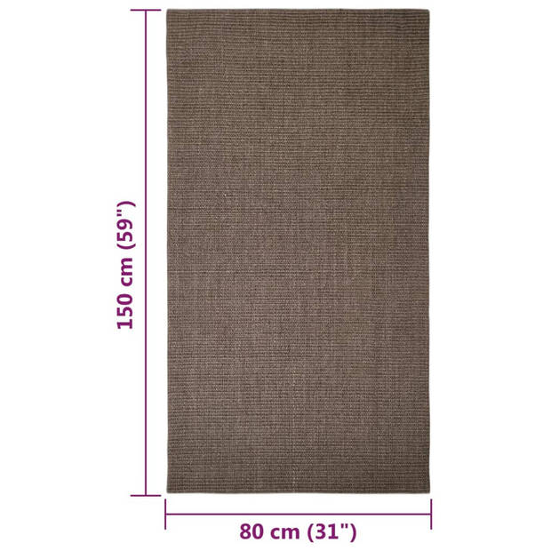 The Living Store Sisal Vloerkleed - 80 x 150 cm - Bruin