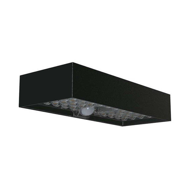 V-TAC VT-406S-B wandlamp op zonne-energie - Sensor - IP65 - Zwarte behuizing - 900 Lumen - 4000K