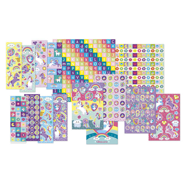 Totum stickerbox Unicorn 21,5 cm meisjes 500 stuks