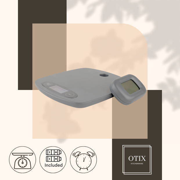 OTIX Keukenweegschaal met Kookwekker - Digitaal - Keukenwekker - Inclusief Batterijen