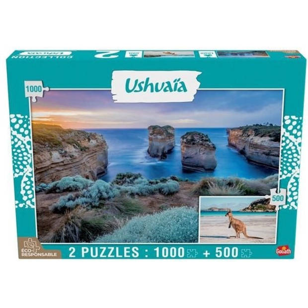 Goliath Ushuaia-collectie - Island Archway en Kagourou (Australië) Puzzels 500 en 1000 stukjes