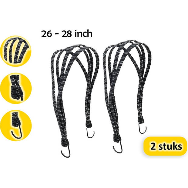 2-pack Snelbinders Zwarte Draagriemen - Spinbinder met 3 Elastische Armen