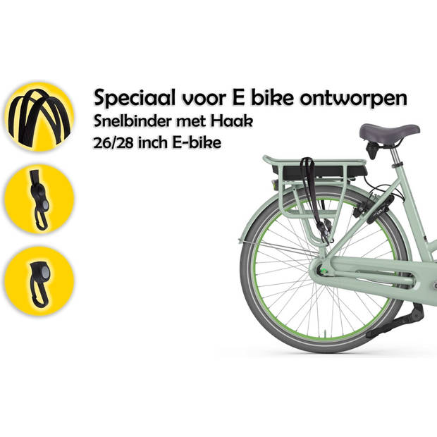 Snelbinders Zwart - Draagriemen voor e-bikes 26-28 inch - Snelbinders met 2 Haken