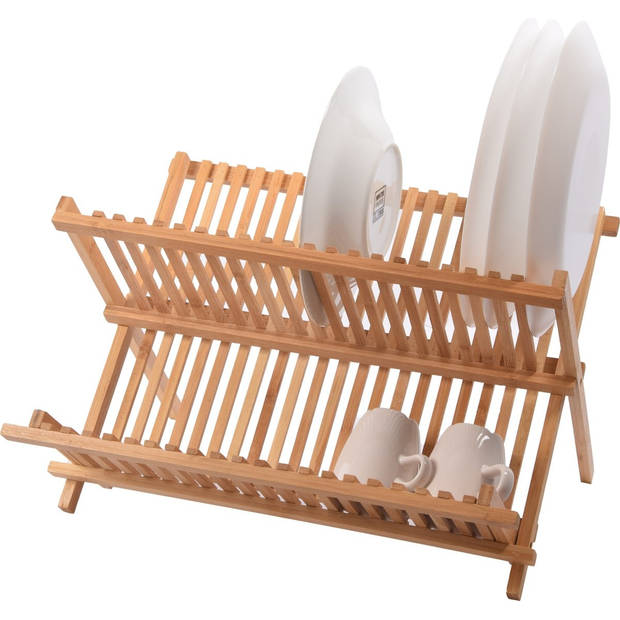 Stylish Drainer for an Organized Kitchen Foldable - Light Brown - Bamboo 42cm x 26cm x 31cm