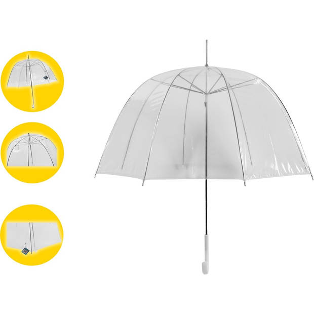 12 stuks Doorzichtige Paraplu 75 cm - Trouwparaplu Transparant Automatische